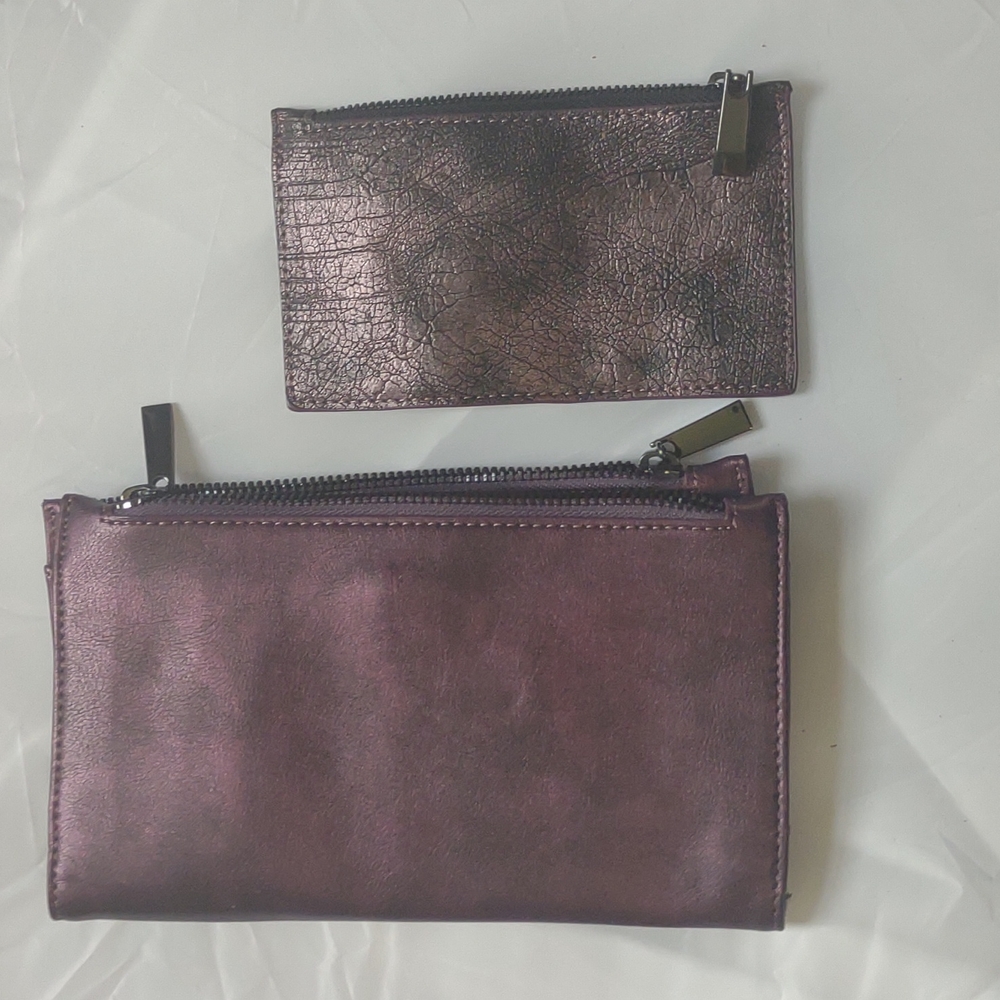 Purple clutch purse with coin purse
